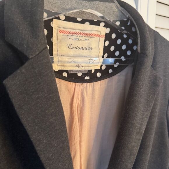 CARTONNIER Cotton French Terry Blazer Size M Gray Anthropologie - Picture 3 of 8